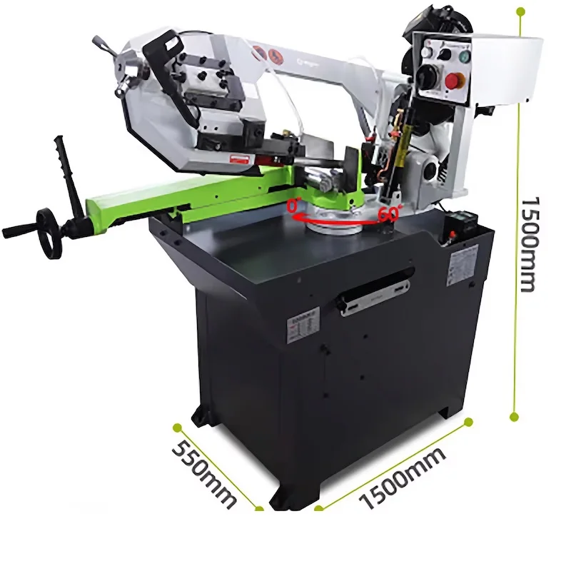 HX-260G 227mm Small Horizontal Automatic Band Saw Machine for Cutting Steel Pipe and Angle for Rubber Product Making