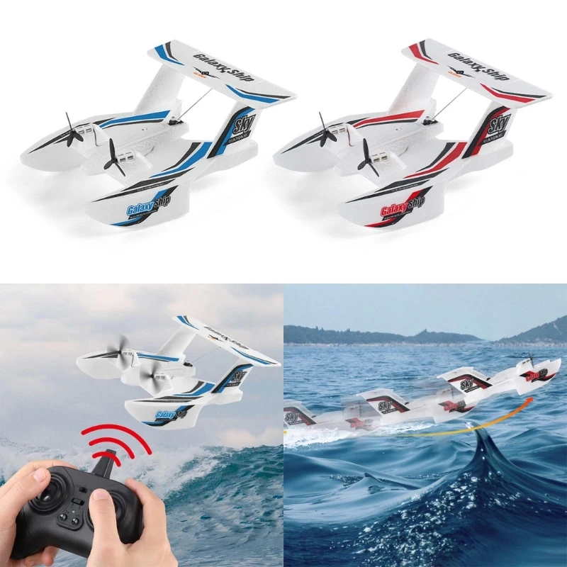 Remote Control Glider Model Aircraft Toy 2.4Gz Amphibious Sea Plane Easy Flyer Fixed Wing Foam Jet Gift for Beginners H37A