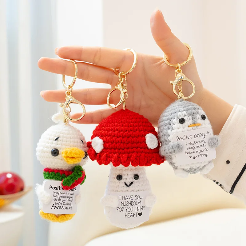 13cm Knitted Animal Hanging Pendant Cute Keychain Turtle Penguin Elephant Funny Stool Backpack Charm Girls Gifts