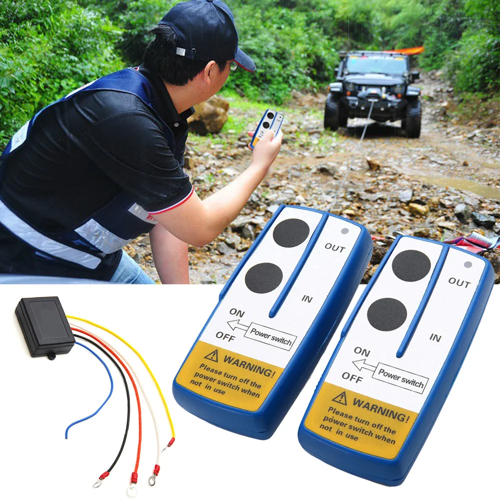 

Universal 12V 50ft Wireless Console Winch Remote Control Kit For Jeep ATV SUV