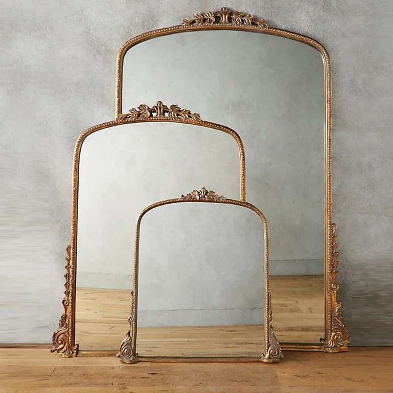 

Large Makeup Bedroom Mirror Dressing Table Vintage Mirror Bathroom Nordic Gold Frame Design Dekoration Home Mirror Accessories