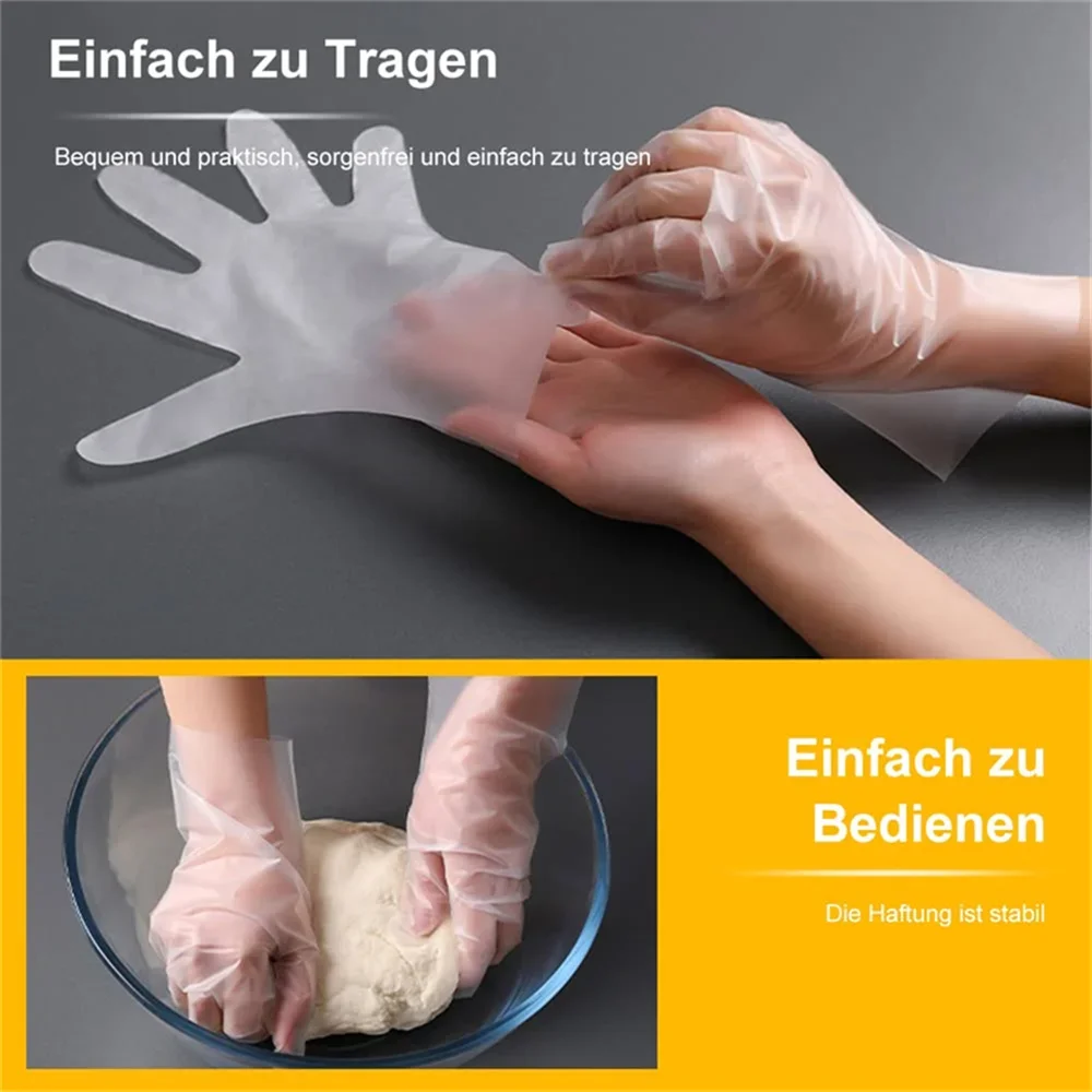 100PC PVC Disposable Gloves Transparent Non Slip For Cooking Cleaning Beauty Massage Household