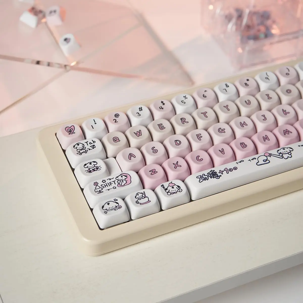 

Set of Keys MOA Keycaps Customized Gift Cute Dog keycaps Square Thermal Sublimation Mechanical Keyboard 2.25 U 2.75U for Alice