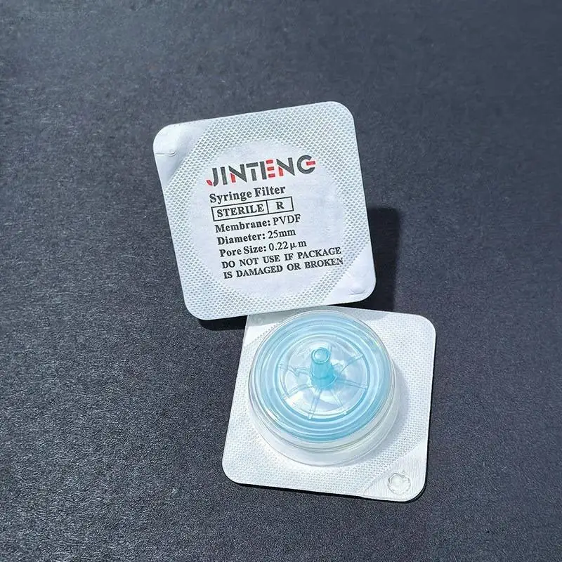 Filtre à Membrane stérile en Nylon/PES/PTFE, 50 pièces/lot, 13mm 25mm 33mm, 0,22 um/0,45um, filtre de seringue microporeuse