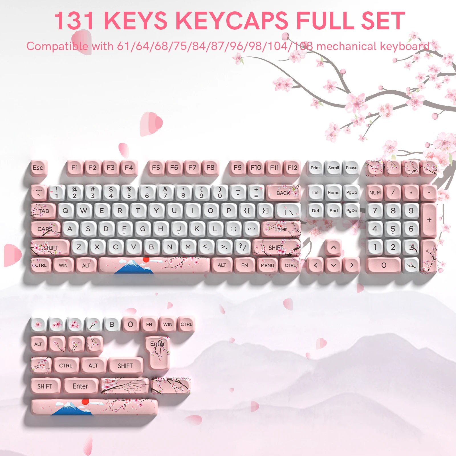 142 Keys Bow PBT Keycaps MOA Profile PBT Dye Sublimation DIY Key