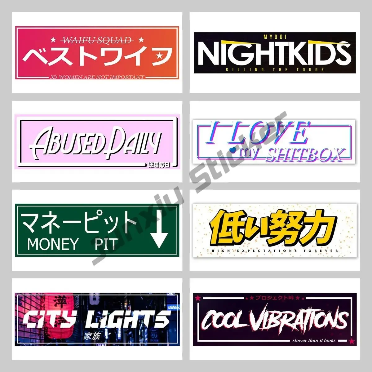 

Japanese Tokyo JDM Car Stickers Motorcycle Caravan Waterproof Anime Skateboard Luggage Motor Laptop Decals
