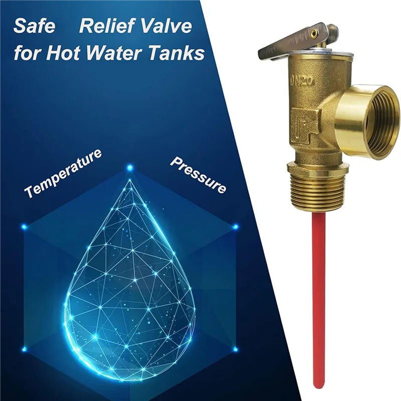 

AT21-3X RV Automatic Safety Relief Valve 3/4Inch NPT For Hot Water Heater Temperature Pressure Relief Valve 150PSI