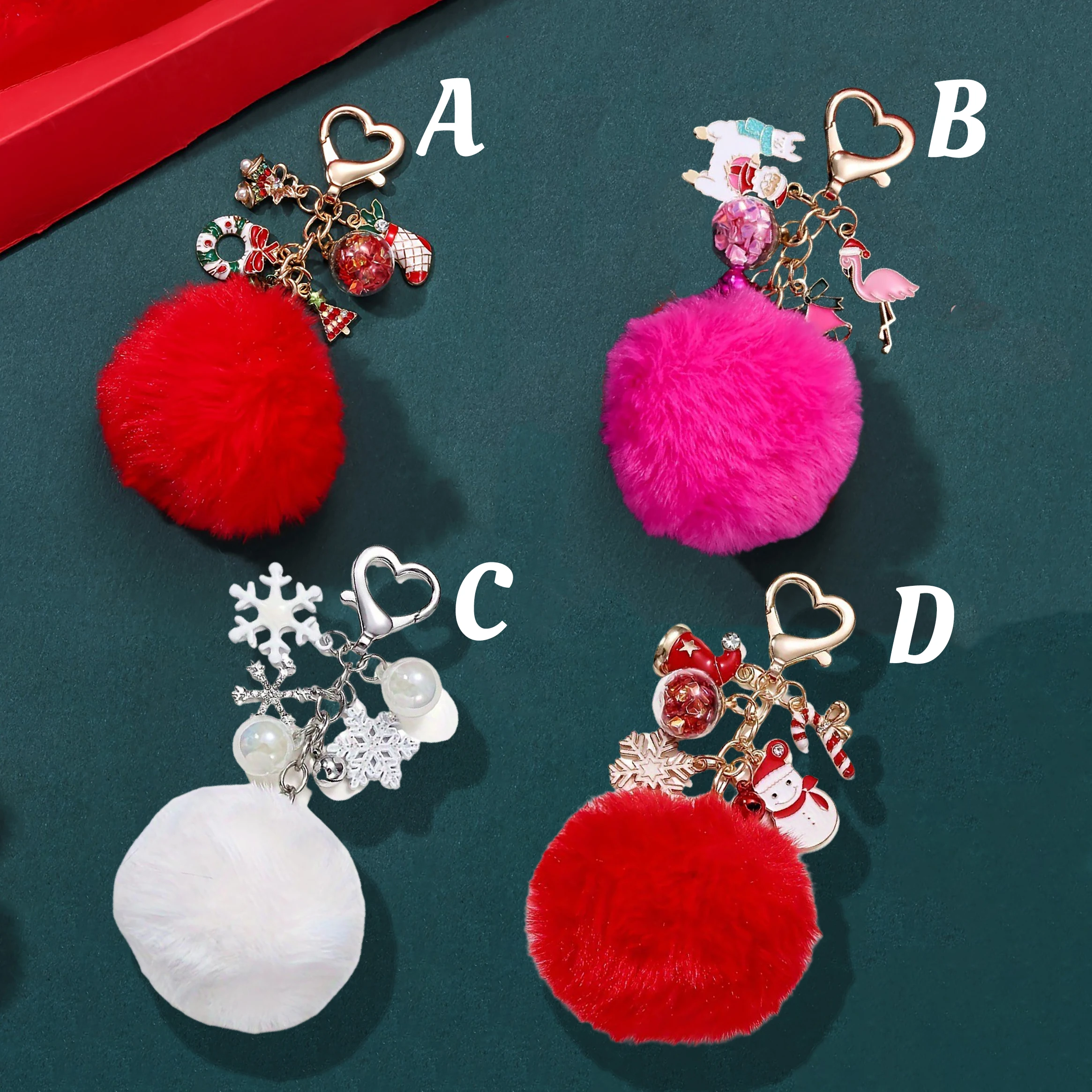 مجموعة حزام هاتف وسلسلة مفاتيح لعيد الميلاد، قلادة فاخرة من القطيفة للحقيبة والهاتف، هدية ساحرة احتفالية، ديكور أنيق للعطلات #1