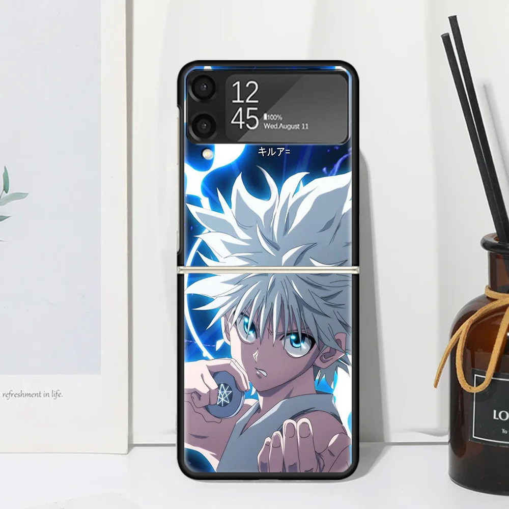 Hunter HXH  Killua Phone Case For Samsung Galaxy Z Flip Zflip 6 Flip6 5 Flip5 4 Flip4 3 Flip3 5G Art Fundas Black Cover