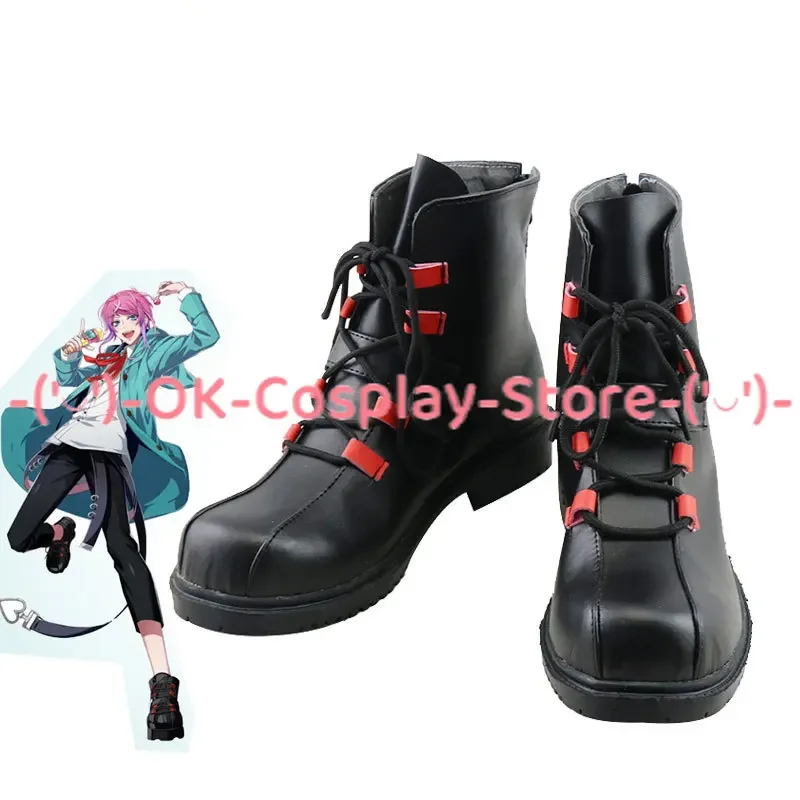 Game Division Rap Battle Amemura Ramuda Cosplay Shoes PU Leather Shoes Halloween Carnival Boots Prop Custom Made