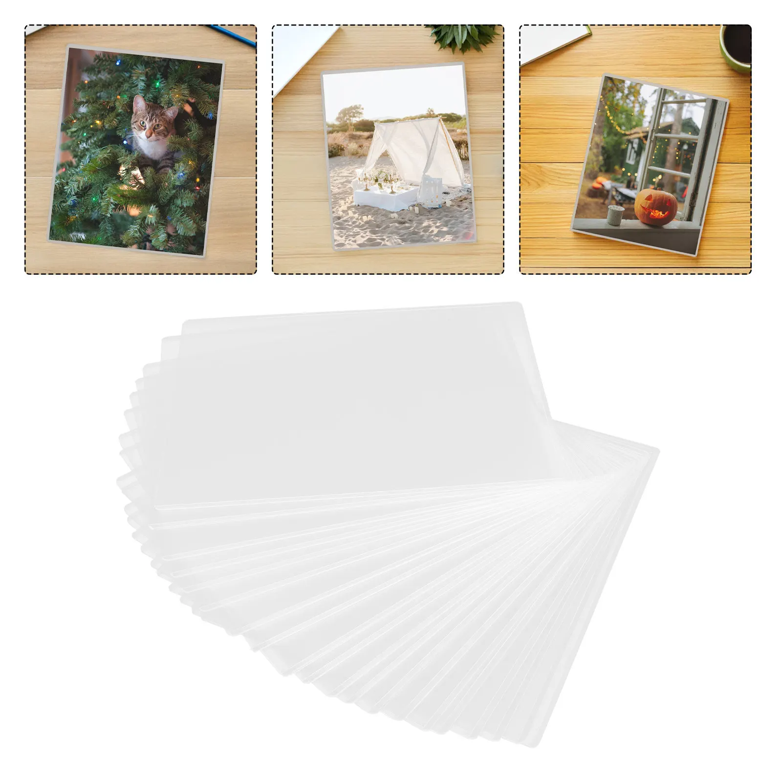

20Pcs Transparent Rigid Card Protector Clear PVC Sleeves Document Storage Oversized Trading Card Holders Photo Paper Sheet
