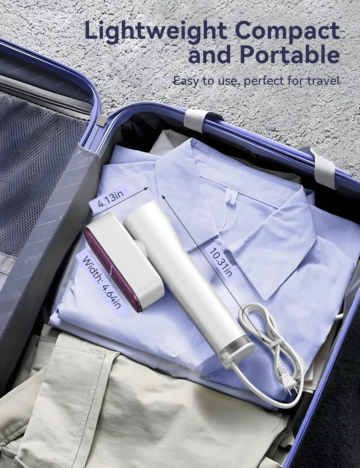 Handheld Garment Steamer, 15s Fast Heat, 35min Runtime, 180ml Tank, Blue