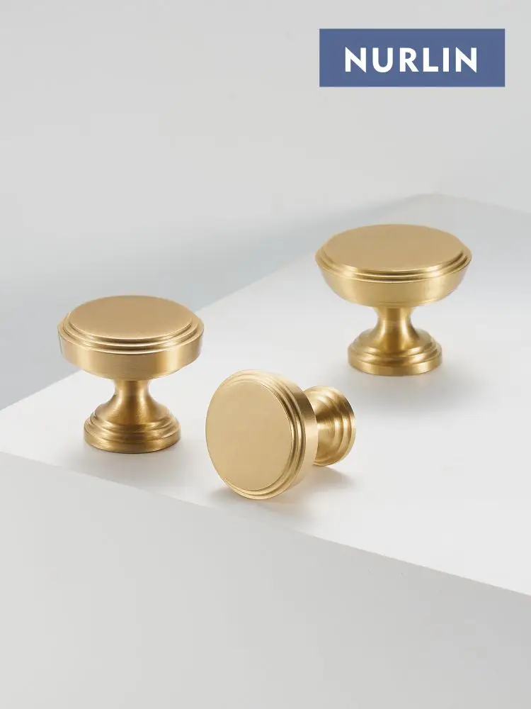 Nurlin Solid Brass European Luxury Style Furniture Handle Cabinet Knobs T-bars 96/128/160/192 Hole Distance Drawer Cabinet