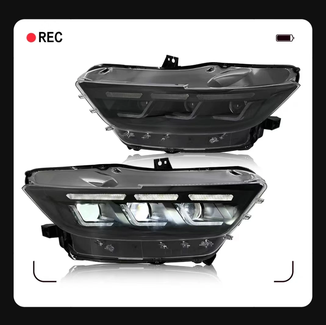 

KuerLED Headlight For Ford Mustang 2015-2017 LED Front Lamp Assembly Daytime Running Lights
