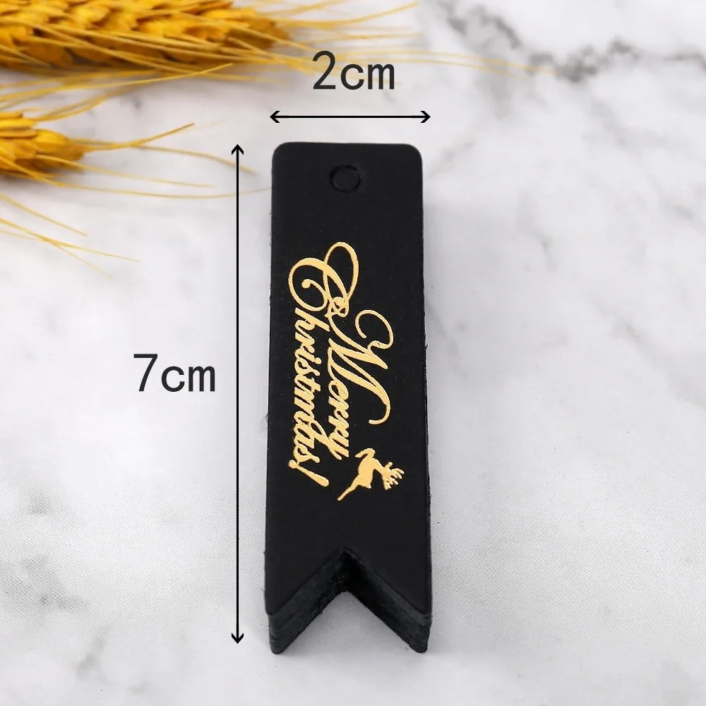 100Pcs Handmade Merry Christmas Tags White Red Paper Hanging Decoration Gift Labels Hand Gift Hanging Tag
