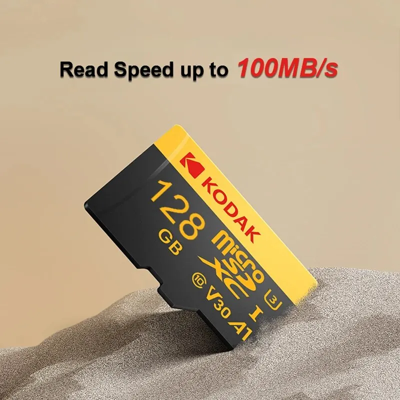 KODAK-Micro tarjeta grabadora de conducción, tarjeta de memoria Micro SD de 128GB para teléfono móvil, PC, auricular, altavoz, cámara HD, interruptor de juego