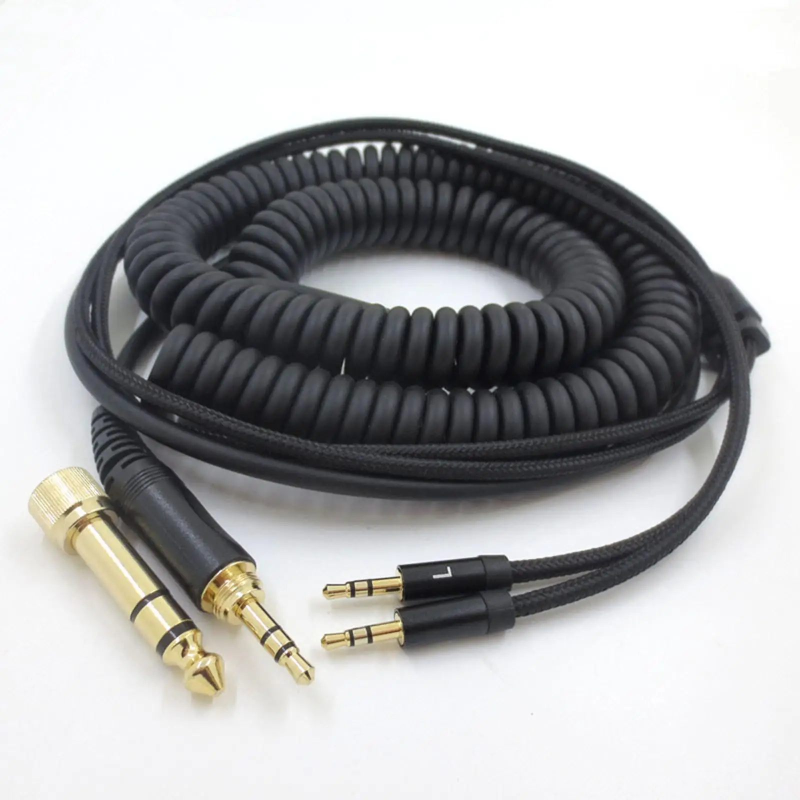 Cavo audio sostitutivo da 1,8 m da 2,5 mm a 3,5 mm 6,35 mm Nero elasticizzato 5 m Connettore per / S/ He560/ Cuffie/ He-350/ i/