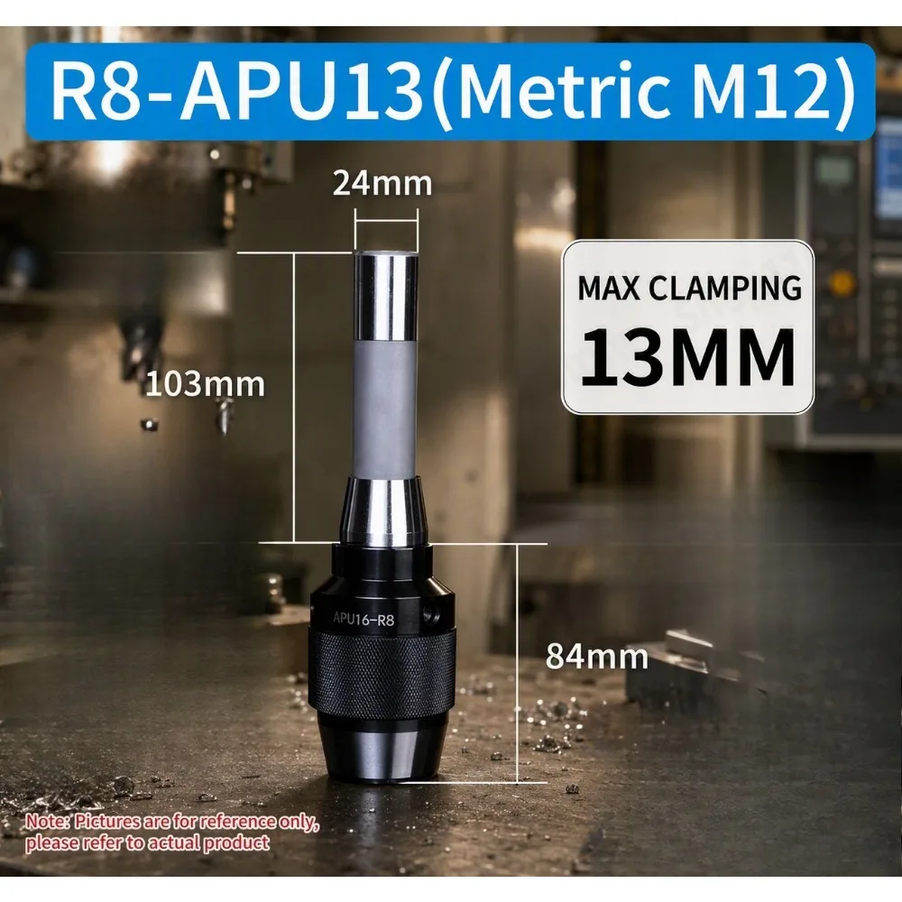 Integrated Keyless Drill Chuck 20mm Straight Shank  Self-Tightening for Milling Drilling Machine