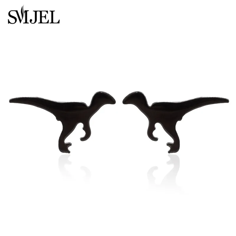 SMJEL Korean Earrings Trend 2026 Cute Butterfly Rabbit Bear Dinosaur Ear Studs for Women Stainless Steel Dog Paw Earings Animal
