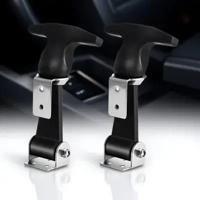 2 قطعة المزالج المرنة المطاط الفولاذ المقاوم للصدأ امتصاص الصدمات T-مقبض غلق بمشبك لصندوق الأدوات سيارة هود شاحنة المطاط مزلاج #6