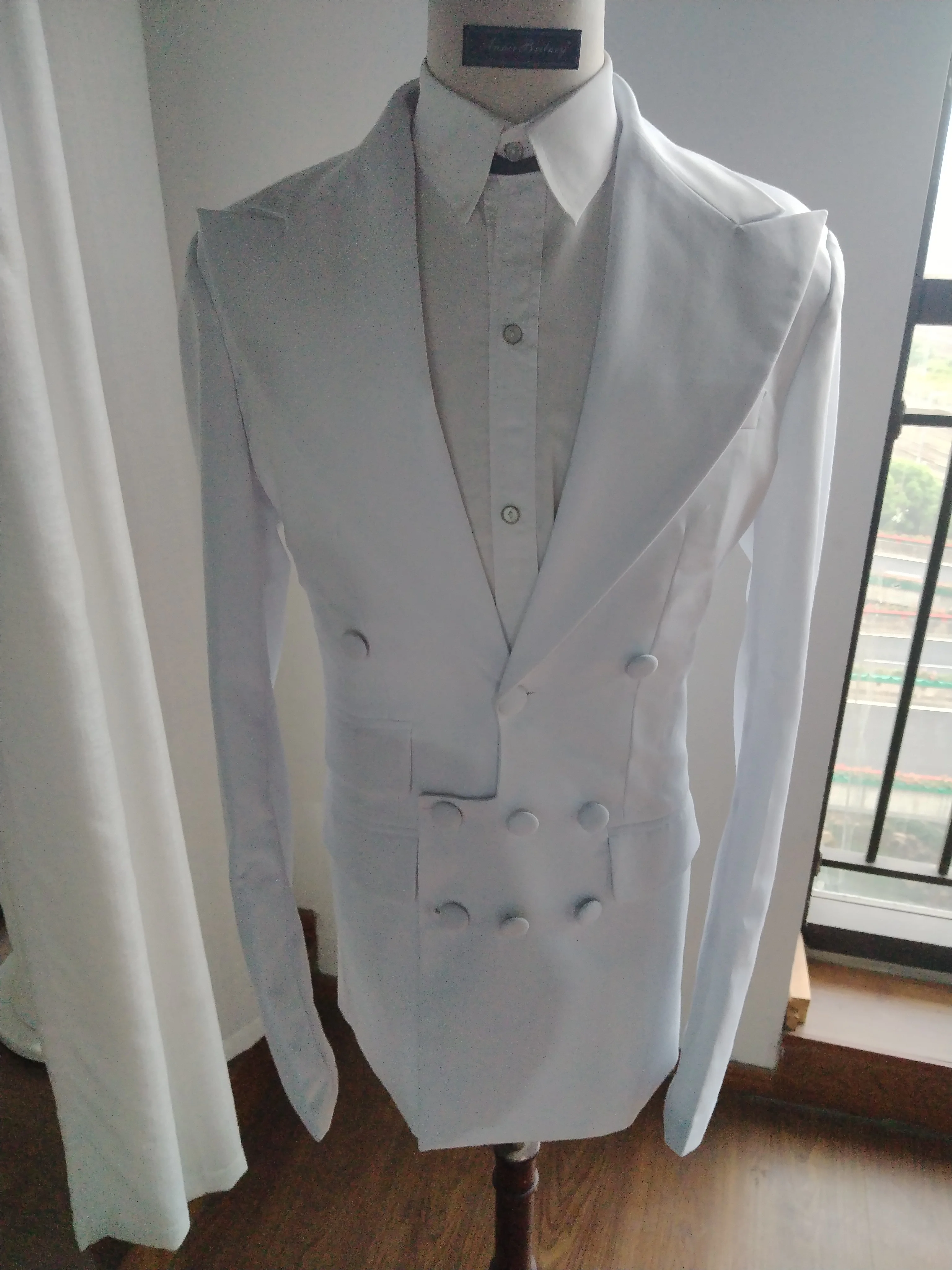

Custom Latest Design Luxury Formal Wedding Suits Men Fashion Unique double breasted buckle Groom Prom Blazer Man Tuxedo Slim Fit