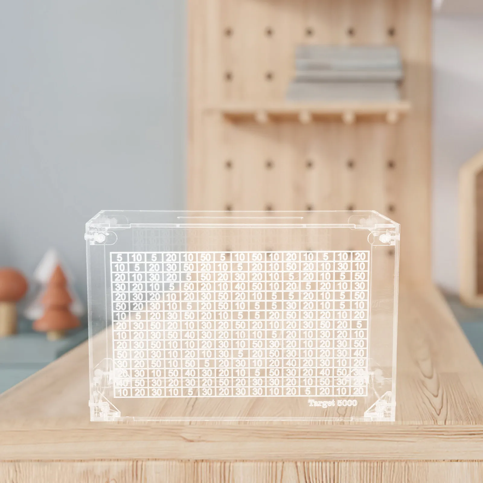 Clear Acrylic Money Bank Piggy Bank Jar Transparent Coin Saver Seal for Savings Goal to 5000 Transparent Piggy Banks