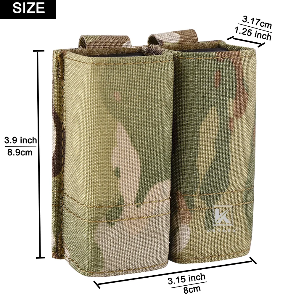 KRYDEX 9mm Pistol Double Mag Pouch Tactical Nylon Molle Magazine Pouches Holster Quick Release Insert Hunting Gun Accessories