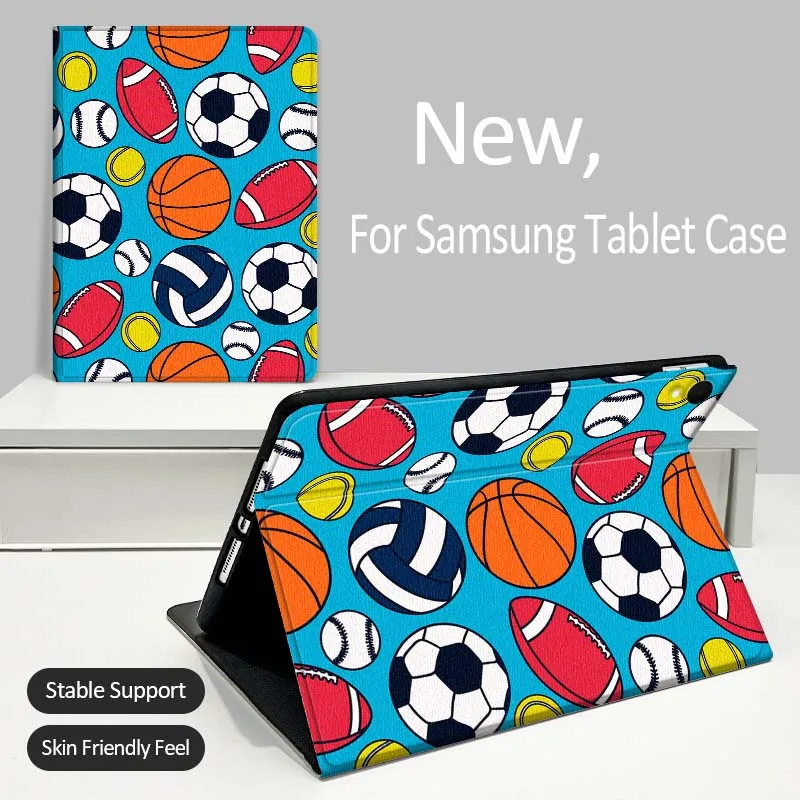 

Cartoon Sports Ball Pattern For Samsung Galaxy Tab A A7 A8 A9 A11 S6 S11 Lite Plus 10.1 10.4 10.5 Inch 2022 2025 Tablet Case