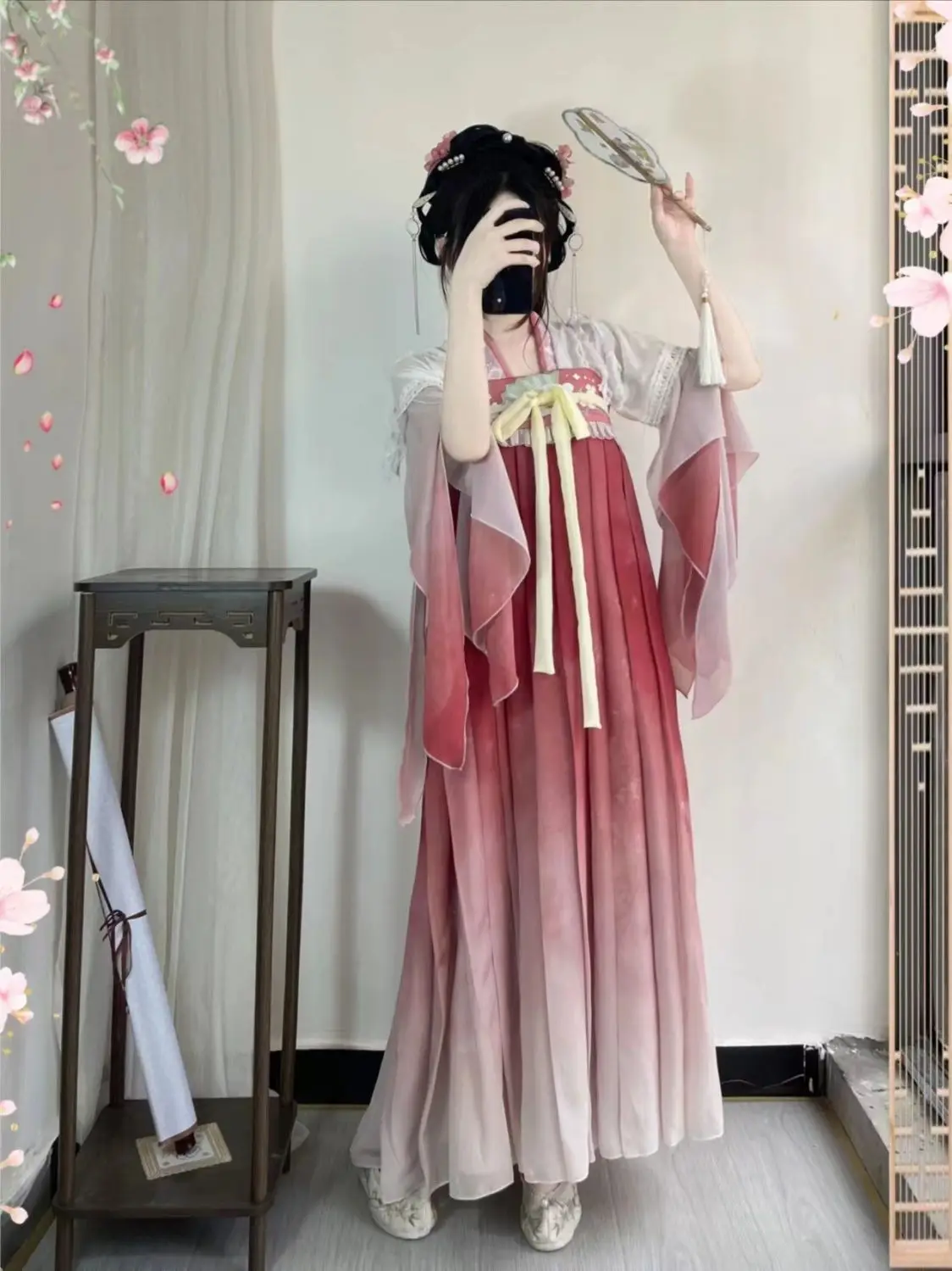 Chinese Hanfu Dress Women Halloween Carnival Cosplay Costume Party Outfit Ancient Chinese Embroidery Hanfu Dress Plus Size XL