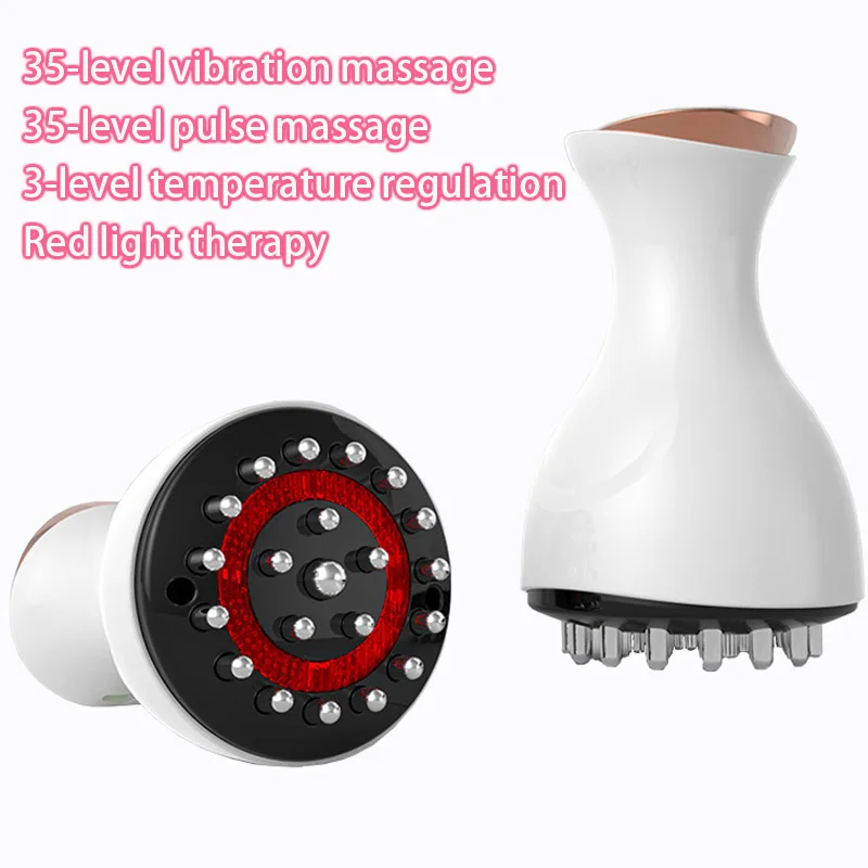 Microcurrent Guasha Massage Brush, Electric Lymphatic Drainage Tool, Full Body Meridian Massager for Anti Cellulite Relaxation