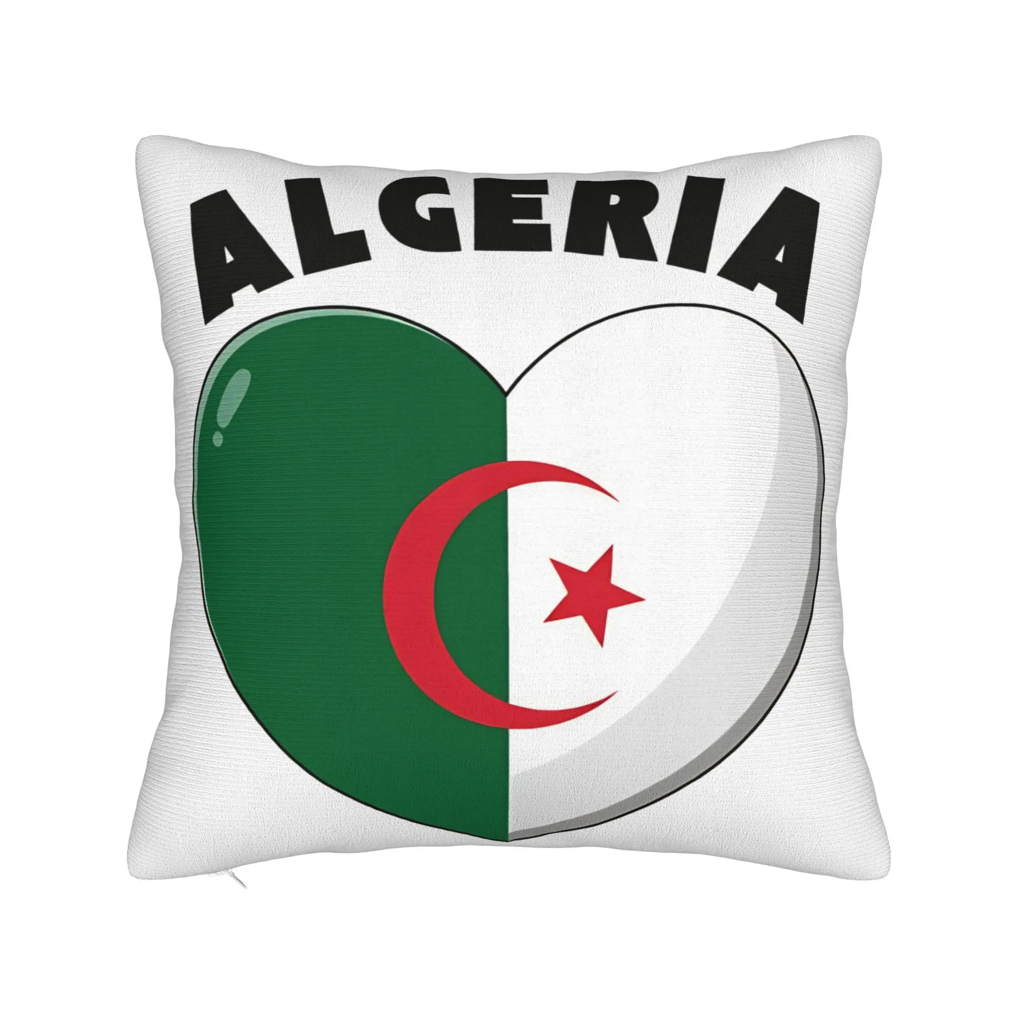 Decorative Pillow Covers  Algeria Flag Algerian Soccer football Merchandise Home  Throw Pillow Case Cover Square Multi Size