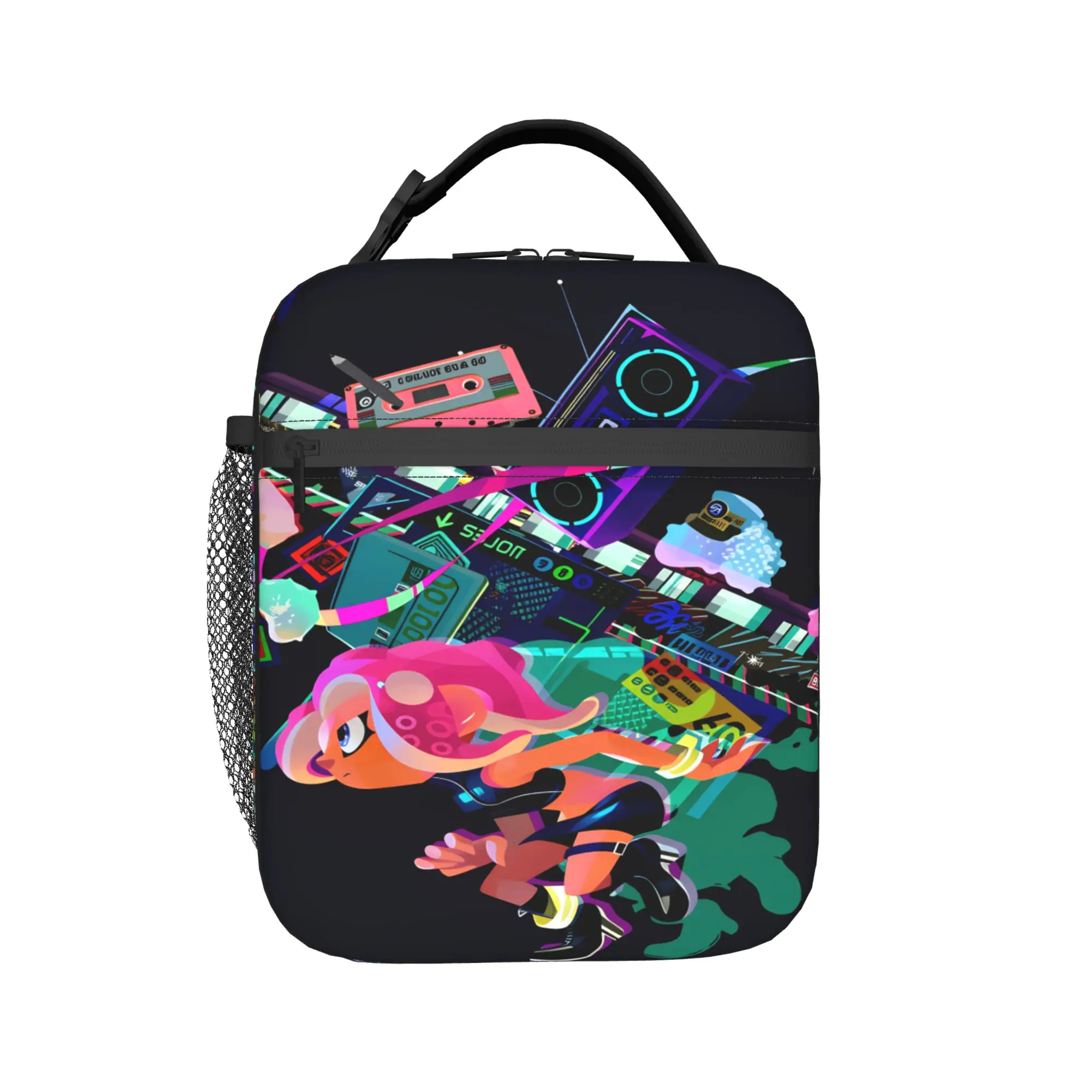 Splatoons Shoot Lunch Bag  Office Lunch Box For Adult Cute Designer Tote Food Bags Oxford Portable Insulated Cooler Bag