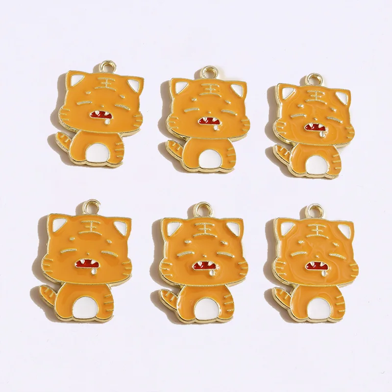 

Duarte 20Pcs/Lot Cartoon Enamel Animal Tiger Charms Pendants for Jewelry Making Necklaces Earrings Bracelets DIY Crafts Supplies