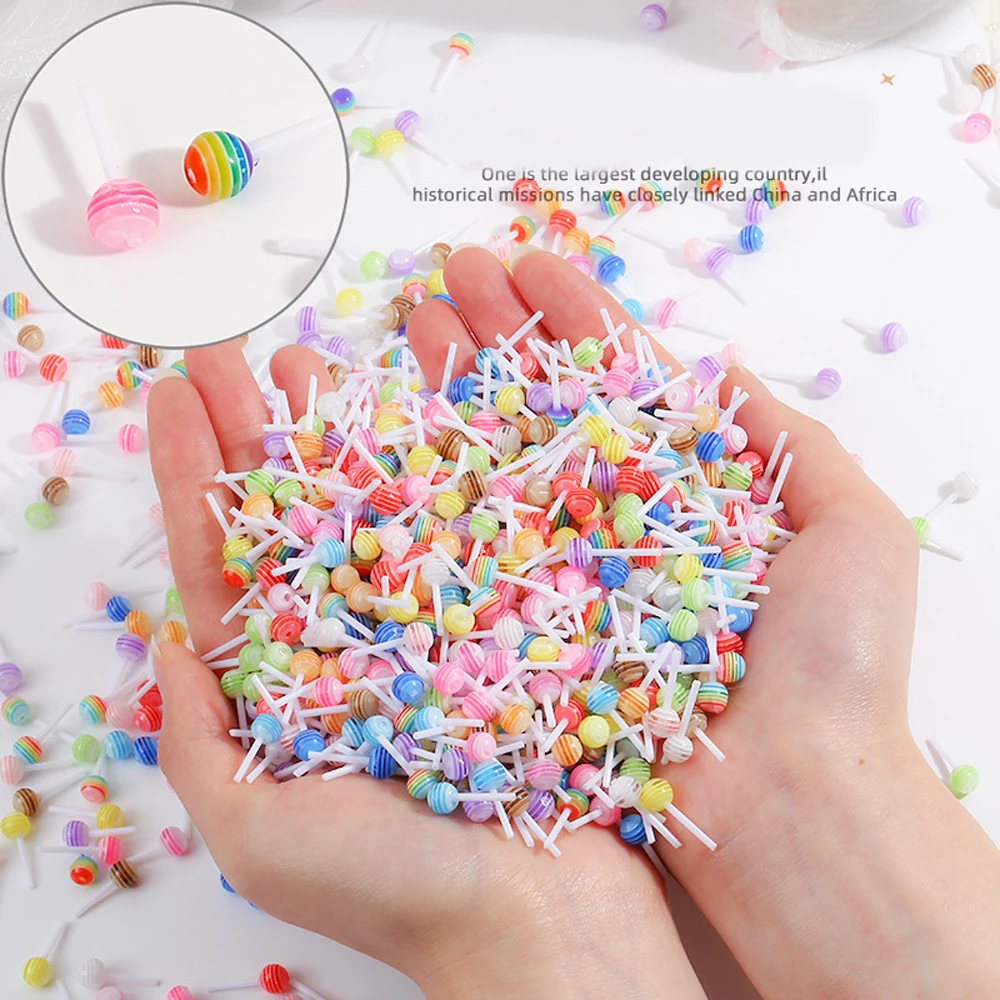 20 sztuk kolorowe Lollipop Nail Art Charm 3D żywica Kawaii Mini cukierki Lollipop ozdoby do paznokci DIY Mix kolorów akcesoria do paznokci