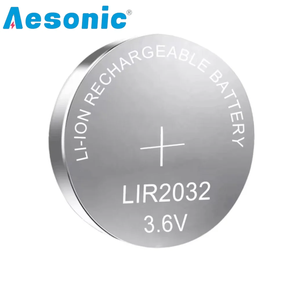 10pcs/lot LIR2032 3.6V 45mAh Rechargeable Battery Lithium Button Batteries for Watch Computer Remote LIR 2032 Replaces CR2032