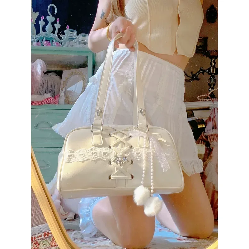 sac-boston-a-bandouliere-rose-et-blanc-pinkyo-ballet-elegant-portable-en-forme-d'oreiller-sac-a-main-polyvalent-decontracte-a-porter-a-l'epaule-ou-en-bandouliere