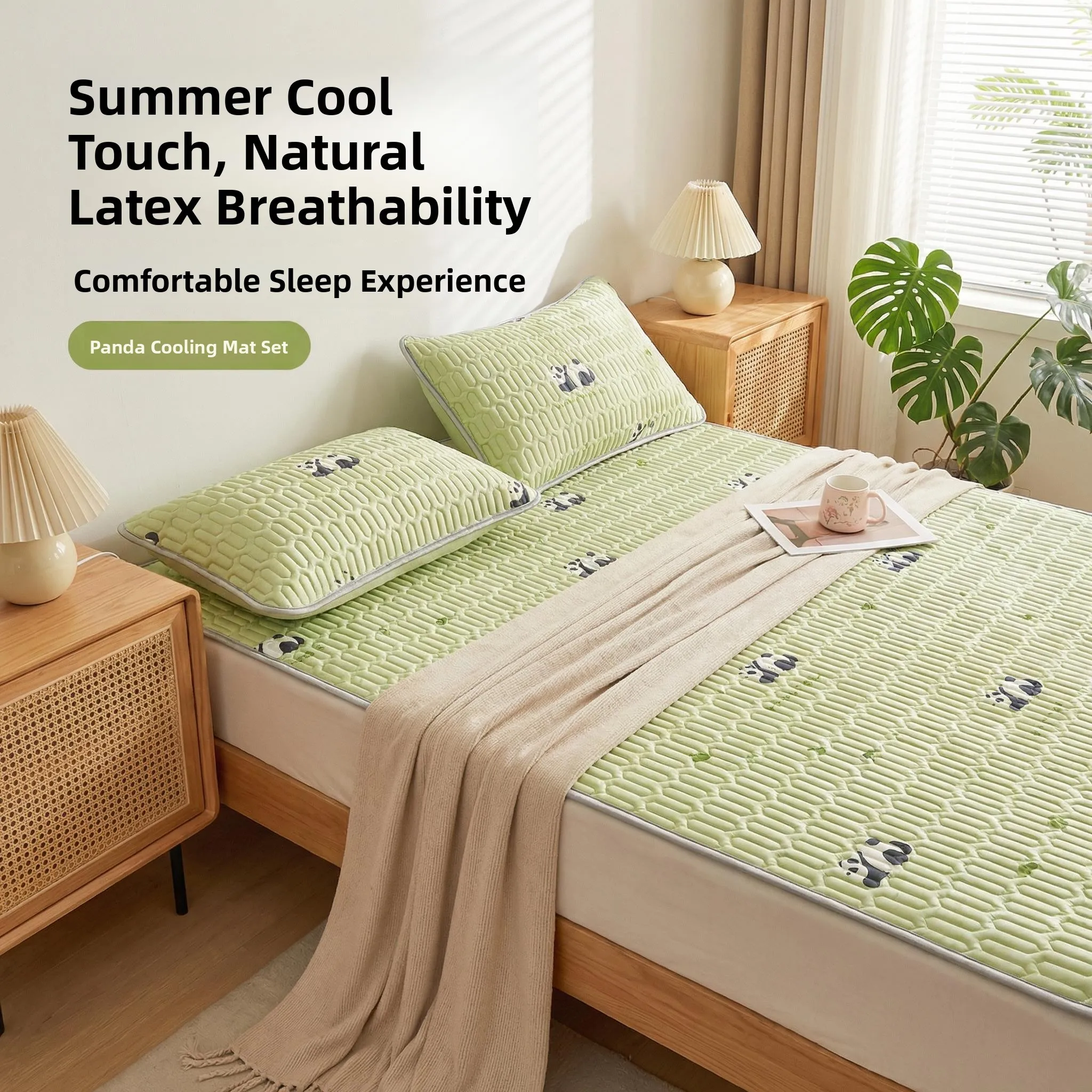 

Thickened Natural Latex Cooling Bed Mat Ice Silk Printed Student Dormitory Single Soft Mat for Children Home Use BEAUTISKY