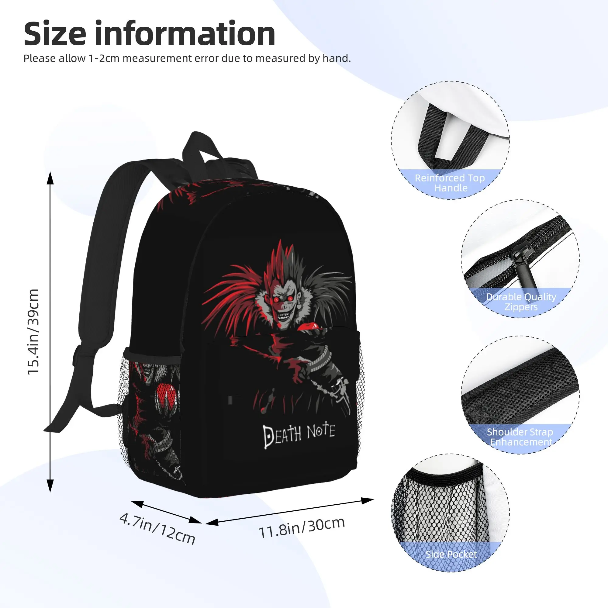 Anime Death Note L·Lawliet Backpack Hot Sale Daypack Large Capacity Boys Girls BookBag Shoulder Bags for Men Women School Bag