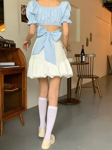 FYCOOKY женские блузки из хлопка синие