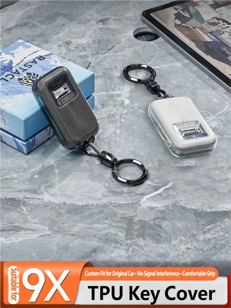 Transparent TPU Key Protection Case For ZEEKR 9X 2025 2026 Car Key Holder Anti-Fall Protective Shell Buckle Simple Style Car