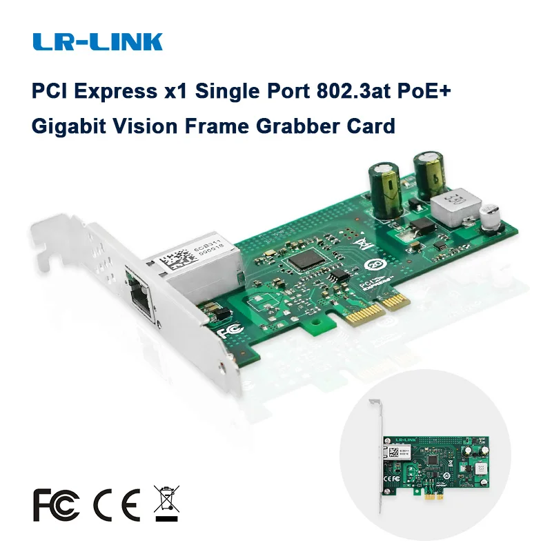 LR-LINK 2001PT-POE GigE Interface Card 802.3at Single-Port RJ45 Gigabit PCIe x1 PoE+ Network Card Based on Intel I210 Chip