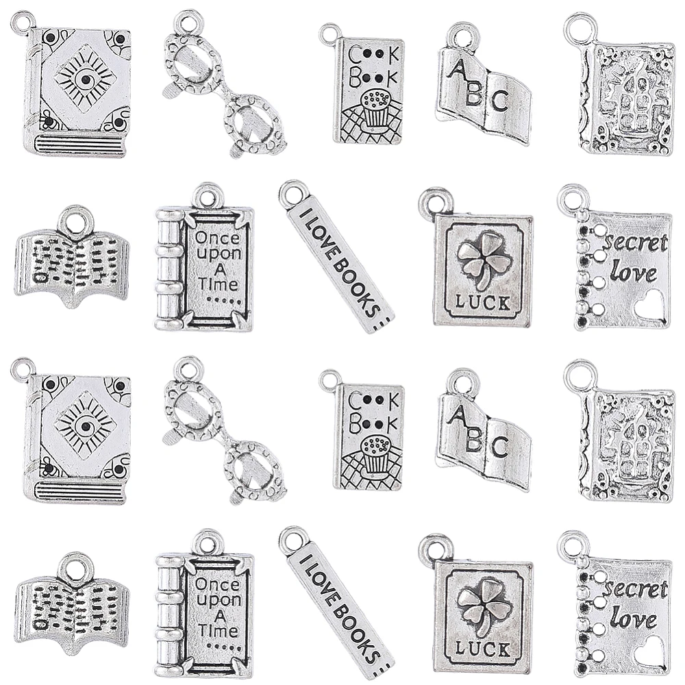 Jewelry Making Classes - 60Pcs Book Themed Bracelet Charms Style