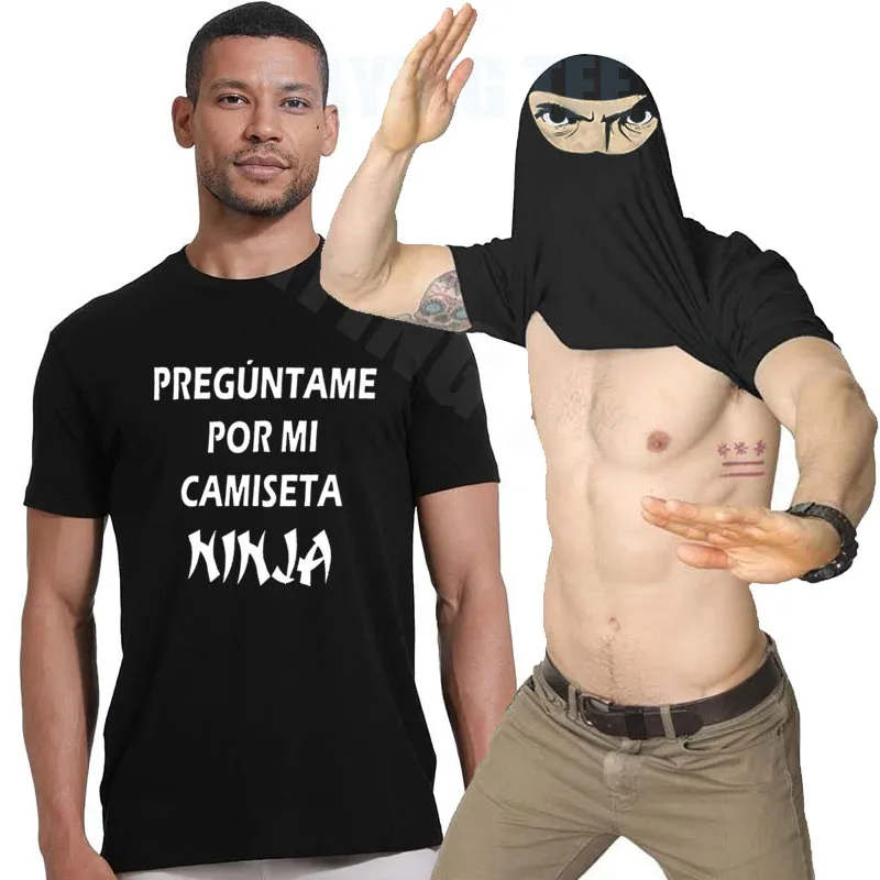 Demandez-moi à propos de ma chemise Ninja espagnole T-shirt Y2k - Demandez-moi à propos de mon déguisement de Ninja - T-shirt avec citation espagnole - Vêtements personnalisés - Cadeau
