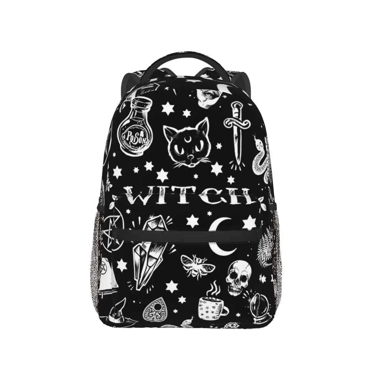 

Cat Heads Witch Element And Skeleton Backpack Hot Sale Daypack Large Capacity Children BookBag School Bag Shoulder Bags