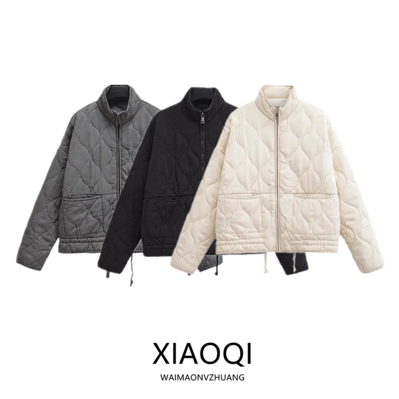 

Новое зимнее женское хлопковое пальто-манто с kets 2024, дизайнерская длинная застежка-молния, свободная хлопковая одежда