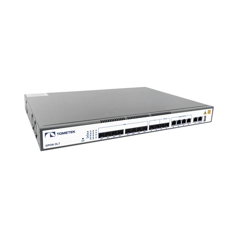 1U OLT GPON 8 ports 10GE SFP Fiber Optic Equipment