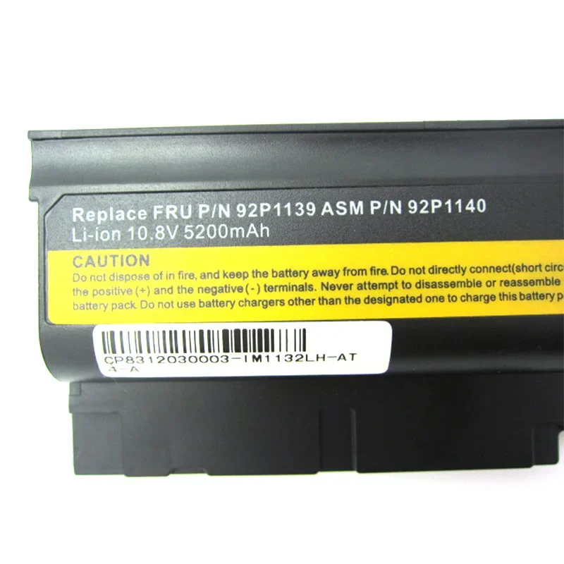 

92P1139 92P1140 Laptop Battery for Lenovo ThinkPad T60 T61p T500 2743 0658 R60 W500 T60 SL500 40Y6797 Bateria 10.8V 5200mAh