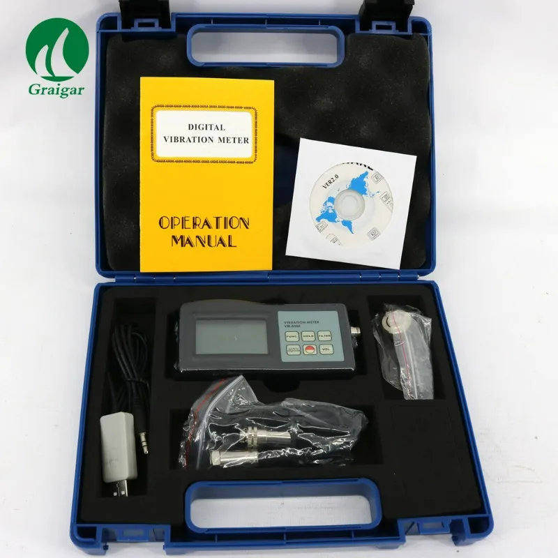 VM6360 Digital Handheld Vibration Meter with RS232 VM-6360+RS232 Vibrometer with Software