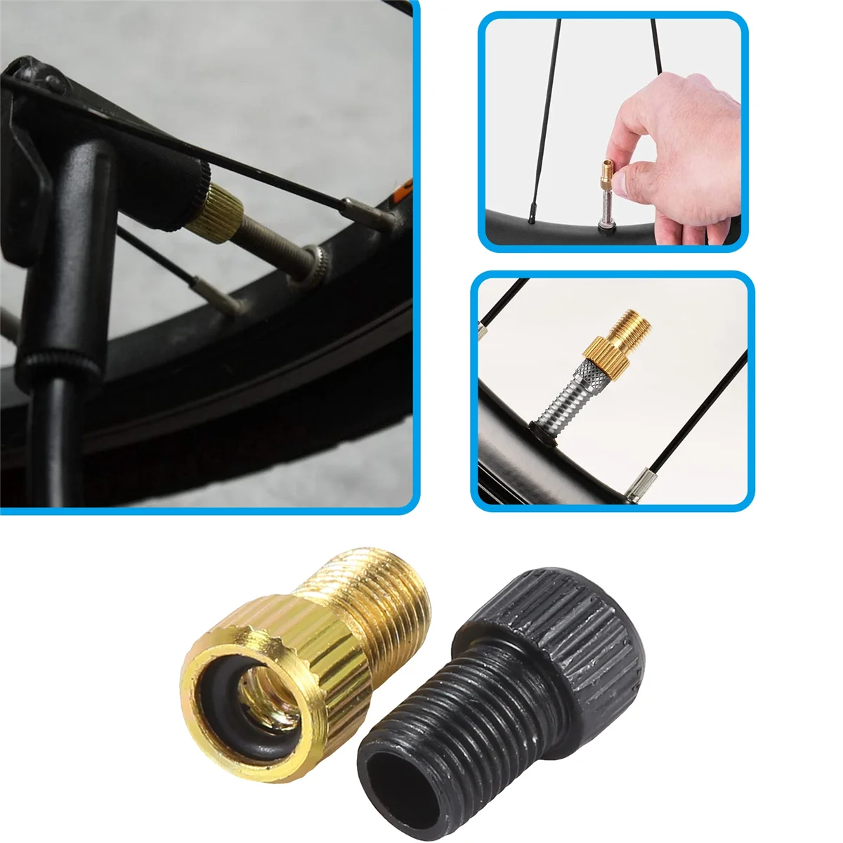 Altamente recomendado 10 unidades Presta para adaptador de válvula Schrader tubo de pneu de bicicleta multicolorido