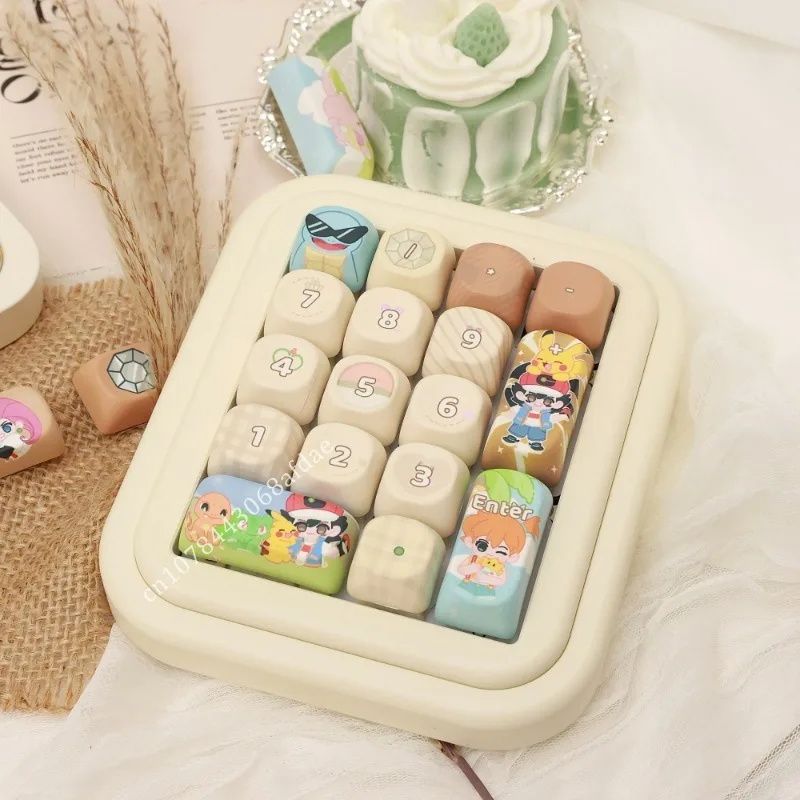 Anime Pokemon Keycaps MOA Height 131 Keys/Set Sublimation Five Sided PBT Mechanical Keyboard Customize DIY Cute Festival Gifts